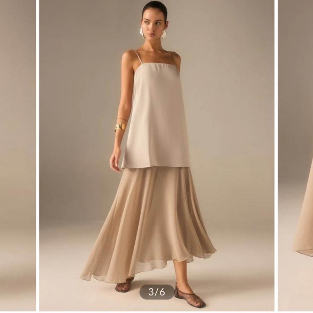Semi-Sheer Chiffon Cami Maxi Dress